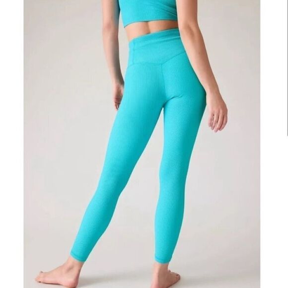 Athleta Elation Rib Tight In Blue- Size Medium - Picture 1 of 7